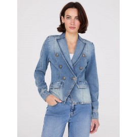 Denim Double-Breasted Blazer