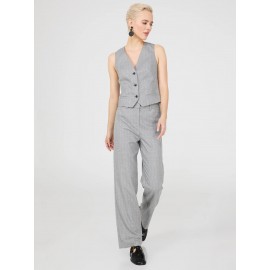 Pinstripe Straight Leg Long Length Pants