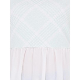 2-Fer Plaid Top With Peplum Bottom
