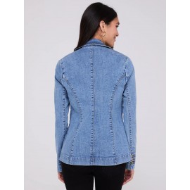1-Button Denim Blazer