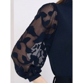 3/4 Sleeve Mock Neck Top